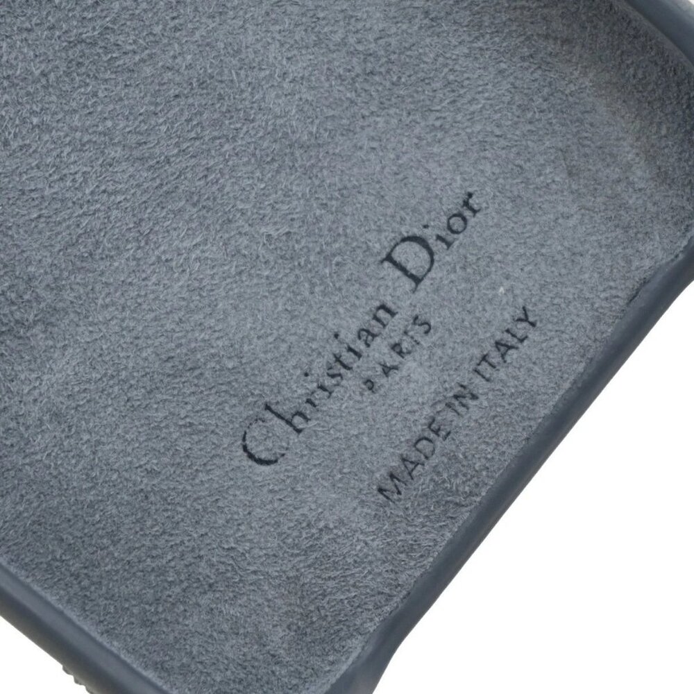 CHRISTIAN DIOR Logo Lady iPhone Case 14 Pro Leather Blue Italy 67KP258 - Picture 9 of 10